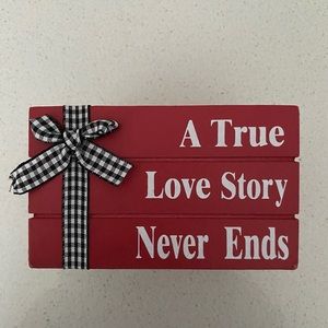 VALENTINES DECOR STACKED BOOKS